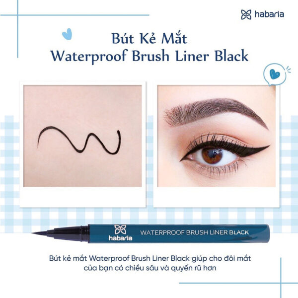Bút Kẻ Mắt Màu Đen Habaria Waterproof Brush Liner Black 3